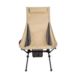 Chaise de camping et de pêche pliante portable de haute qualité, moderne, légère, en aluminium, avec revêtement PU 600D, dossier haut type lune - Product Image 3