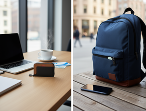 Portacarte a fisarmonica da uomo, 7 pollici, in microfibra, pelle sintetica, chiusura con cerniera per carte - Product Image 2