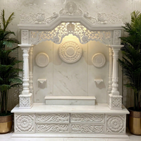 Meubles de chambre à coucher en marbre blanc, sculptés à la main, style traditionnel antique, autel de temple hindou, niche de prière à domicile, décoration religieuse personnalisée