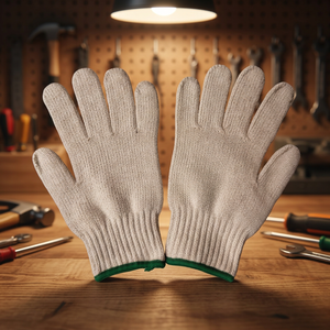 Durable 40g 50g Cotton Polyester <b>Knitting</b> <b>Glove</b> Anti-Slip Anti-Heat Anti-Cut Latex-Free Safety Cuff Breathable Silicone-Free - Product Image 1