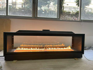 PANSEE Caminetto <span class=keywords><strong>a</strong></span> <span class=keywords><strong>Gas</strong></span> Moderno in Acciaio con Vetro su Due Lati e <span class=keywords><strong>Design</strong></span> <span class=keywords><strong>a</strong></span> Sifone, con Telecomando, per Villa e Appartamento, Fiamma Reale per Interni - Product Image 5