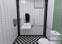 Toilettes mobiles préfabriquées en panneaux sandwich pour espaces publics, sanitaires portables d'extérieur, toilettes mobiles de type remorque pour parcs paysagers, maisonnette de toilettes moderne