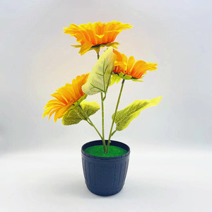 Plante artificielle en pot tournesol Qi Xing 31 cm, fleur en soie, décoration intérieure - Product Image 1