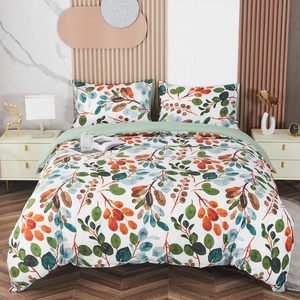 YongHo moderne coloré Floral 100% coton 200TC Anti-poussière acariens <span class=keywords><strong>housse</strong></span> <span class=keywords><strong>de</strong></span> <span class=keywords><strong>couette</strong></span> 4 pièces drap plat ensemble <span class=keywords><strong>de</strong></span> literie pour hôtel - Product Image 3