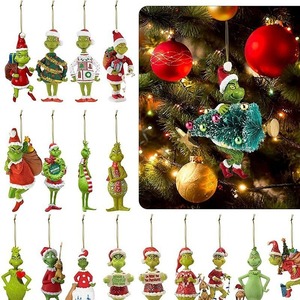 Adornos Navideños Divertidos de Alta Calidad al por Mayor, Adornos Colgantes Verdes del <span class=keywords><strong>Grinch</strong></span>, Accesorios para Árboles de <span class=keywords><strong>Navidad</strong></span> - Product Image 1
