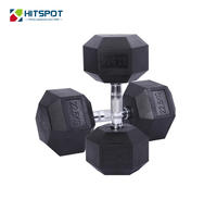 Vente en gros d'haltères KGS LBS Pas cher Équipement de musculation sans haltères Ensemble d'haltères hexagonaux en caoutchouc pour la salle de sport à domicile