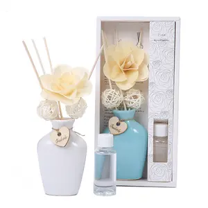 home decor luxury wholesale sustainable fragrance floral rattan reed stick aroma diffuser and reed diffuser