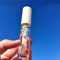 Étiquette privée personnalisée, transparente, anti-adhésif, hydratant, paillettes de fleurs, rouge à lèvres pour enfants, vente en gros,