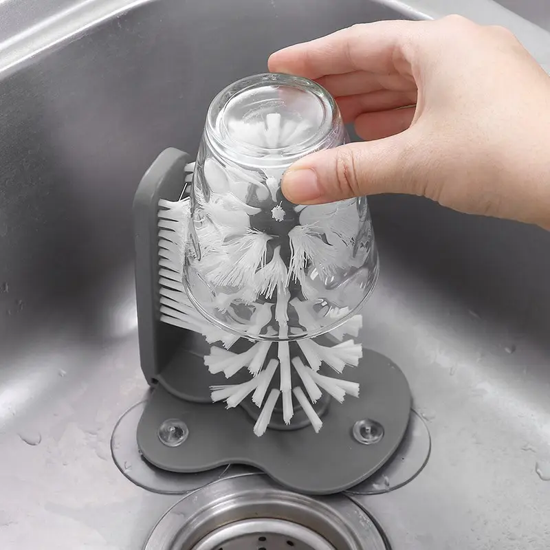 Glas waschanlage mit doppelseitiger Borsten bürste