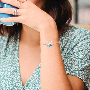 Pulsera <span class=keywords><strong>de</strong></span> Acero Inoxidable con Concha <span class=keywords><strong>de</strong></span> Abulón, Montañas, <span class=keywords><strong>Semilla</strong></span> <span class=keywords><strong>de</strong></span> <span class=keywords><strong>Mostaza</strong></span>, Cierre Ajustable con Cordón, Diseño Árbol <span class=keywords><strong>de</strong></span> la Vida, Resistente al Deslustre, para Hombre y Mujer - Product Image 4