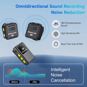 Wm567 Mini Ve Áo Không Dây Microphone Có Thể Sạc Lại Clip-On Lavalier <span class=keywords><strong>Mic</strong></span> Với Tiếng Ồn Hủy Bỏ Cho Điện Thoại <span class=keywords><strong>PC</strong></span> Pad Máy Ảnh - Product Image 2
