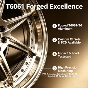 Jantes en alliage d'aluminium forgé 6061 T6 de 20 et 22 pouces, 5x108 5x112 5x114.3 5x120 pour BMW Mercedes Audi <span class=keywords><strong>Volvo</strong></span> Jaguar, jantes de voiture - Product Image 6