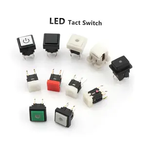 PCB Square Type 6x7.2/6x9/7x7/8x8/12x12 Mm On Off 6*7.2mm 6*9mm 7*7mm 8*8mm 12*12mm LED Tactile Switch Illuminated Tact Switch