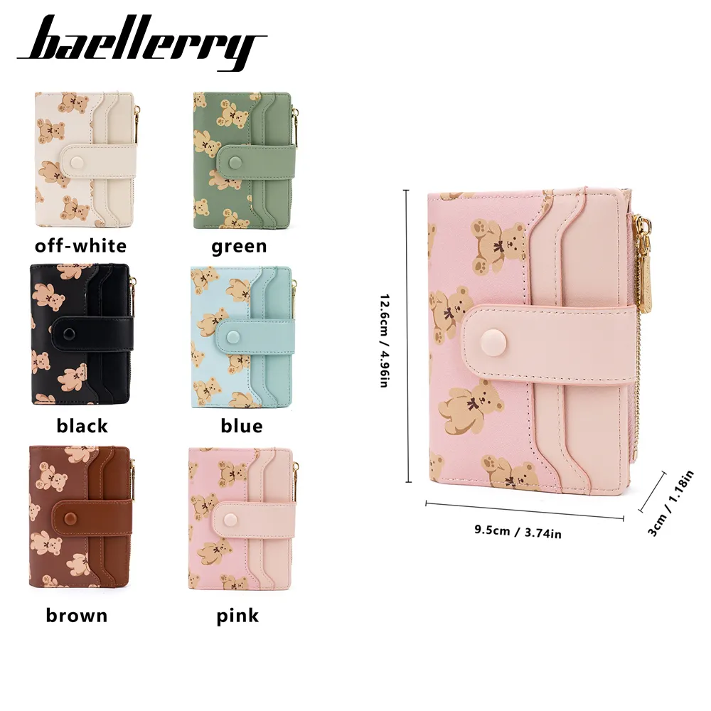 Baellerry porte-monnaie à la mode femme mignon Billeteras pochette pour femme fentes multi-cartes portefeuille court pour femme