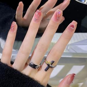 Suministros para <span class=keywords><strong>uñas</strong></span> Productos de belleza Prensa <span class=keywords><strong>en</strong></span> las <span class=keywords><strong>uñas</strong></span> Francés Halo Tono Rosa Perla Diamante de imitación <span class=keywords><strong>Uñas</strong></span> Usable Dedo reutilizable - Product Image 1