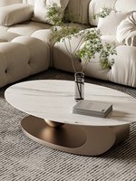 Table à café de luxe nordique moderne en acier inoxydable pour le salon