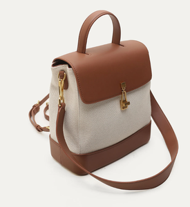 Sac à dos de voyage en cuir, sac à bandoulière en coton luxueux et tendance pour femme, sac bandoulière - Product Image 4