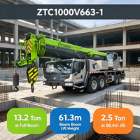 Grue de camion d'occasion de 100 tonnes, flèche de 60,5 m, hauteur de levage de 88 m, 8x4, boîte de vitesses à 12 rapports pour l'installation d'équipements pétrochimiques