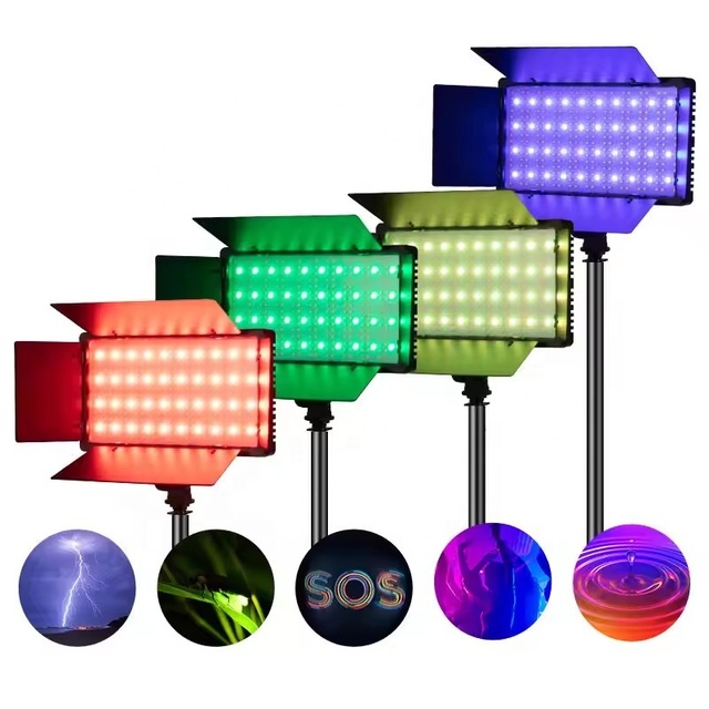 LED600 Live Stream Photography Studio Video Film Beauty Salon RGB Bi Color Fill Panel Light LED Flat Lamp Photographic Equipment