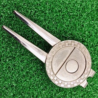 Outil de réparation de divots de golf en acier étanche de haute qualité avec fourche à clip en alliage de zinc et accessoires de marqueur de balle de golf