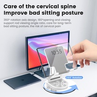 Support de téléphone portable réglable en hauteur, flexible, portable, pliable, rotatif à 360°, en alliage d'aluminium ABS, pour iPad, tablettes, usage domestique