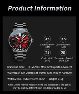Relojes de Alta Calidad al por Mayor de Cuarzo a Prueba de Agua Deportivos con Llanta de Rueda Giratoria para Hombre - Product Image 2