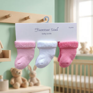 Calcetines de punto para bebé, hechos en Taiwán, ecológicos, con certificación de seguridad, transpirables, hasta el tobillo, con puño acanalado de grosor estándar, informales. - Product Image 2