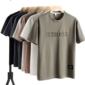 Nhà Máy Tùy Chỉnh Người Đàn Ông Của Cao Cấp 3D Nổi Dệt Kim T-Shirt Giản Dị Dài Phong Cách Thiết Kế Trống - Product Image 3