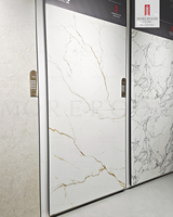 Dalle de marbre en porcelaine NUVOLA Calacatta blanc avec veines dorées, 1200x1200 mm, carrelage mural pour usage extérieur et jardin