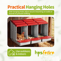 Nichoir à poules classique moderne à 3 compartiments en plastique réutilisable pour poulailler, nid à œufs pour poules pondeuses avec plateau amovible