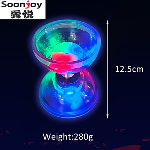 <span class=keywords><strong>Diabolo</strong></span> transparent haute vitesse <span class=keywords><strong>avec</strong></span> roulements triples et lumières LED, équipement de jonglage professionnel éclairé pour les artistes - Product Image 2