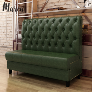 Banquette de restaurant personnalisée en cuir noir de style rétro, banquette haut de gamme pour café, club, restaurant, canapé - Product Image 3