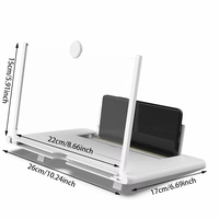 Loupe d'écran de téléphone portable 3D HD en plastique ABS flexible et support de bureau pour salon, bureau et lit