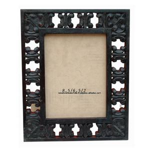 Cadre mural en bois carré suspendu à la main pour la décoration de la maison-noir - Product Image 1