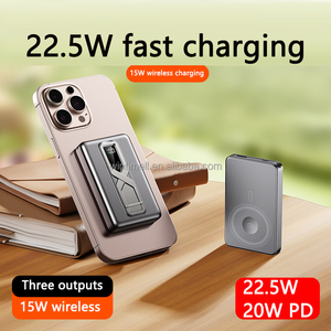 Nuevo 15W 3-en-1 Paquete de batería inalámbrica magnética Powerbanks 5000 mAh Cargador portátil con soporte Power Bank 5000 MAh - Product Image 2