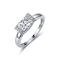 Bague Radiant en Moissanite, Argent Sterling 925, 5x7mm 1ct, Pavé VVS1 Couleur D, 3 Couleurs, Tailles US 5-9, Bijoux pour Femme