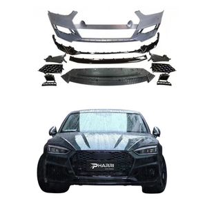 ชุดแต่งตัวถังแบบติดตั้งโดยตรงสำหรับ <span class=keywords><strong>Audi</strong></span> A5 ปี 2017-2019 อัพเกรดเป็น <span class=keywords><strong>RS</strong></span> <span class=keywords><strong>5</strong></span> สำหรับรุ่น 4 ประตู ประกอบด้วยกันชนหน้า กันชนหลัง สเกิร์ตข้าง และกระจังหน้า - Product Image 1