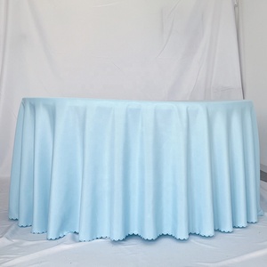 Polyester kumaş mavi masa örtüsü parti için 120 yuvarlak masa örtüsü - Product Image 2