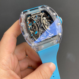Montre mécanique de luxe à tourbillon de haute qualité 2026, boîtier transparent en cristal, entièrement ajourée - Product Image 2