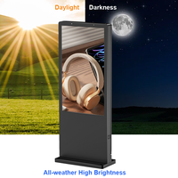 Écran publicitaire LCD extérieur haute luminosité 55 pouces IP65 Android/Windows pour la vente au détail, le commerce et les parcs urbains