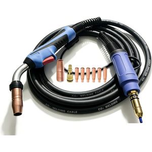 ปืนเชื่อมมิลเลอร์ Mdx-250 Mig ขนาด 10 ฟุต หัวเชื่อมเคลือบทองแดง สำหรับแก๊สผสม แบบสวิตช์เดี่ยว - Product Image 1