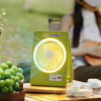 Nouvelle arrivée, lampe solaire pliable à LED au lithium ABS IP44, ventilateur portable, lampe d'urgence rechargeable, à intensité variable, 6000K, pour le camping