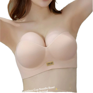 Wireless Push-Up Bra Adjustable Straps Breathable Solid 3/4 Cup Seamless Design for Summer Enhances Bust Appearance Small Busts - Product Image 1