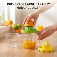 Presse-agrumes manuel en gros avec tasse doseuse, presse-citron et presse-orange en PP pour restaurant et hôtel, 3 couleurs