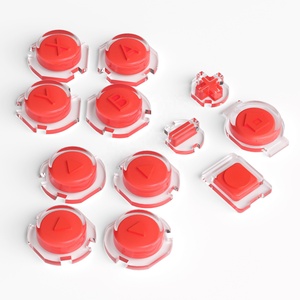 EXtremeRate Kits de boutons de remplacement rouges et transparents pour manettes Nintendo Switch et Nintendo Switch OLED - Product Image 3