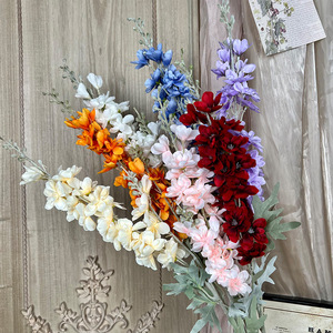 Bouquet de Delphinium Artificiel Yixuan Couleurs Mixtes Fleurs en Soie Décoration de Mariage Décoration de Salon Faite à la Main Moulage par Injection - Product Image 1