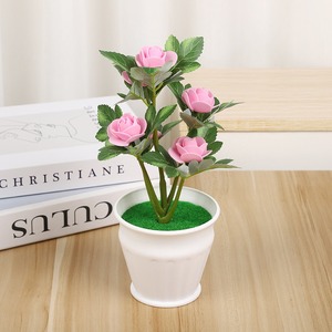 Rose artificielle réaliste pour mariage, <span class=keywords><strong>pot</strong></span> créatif <span class=keywords><strong>en</strong></span> plastique, ornements, accessoires de photographie, <span class=keywords><strong>Platycodon</strong></span> Grandiflorum, Thanksgiving - Product Image 4