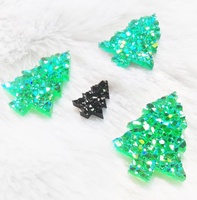 12mm noir arbre de noël résine perles colle sur ongle et Flatback strass colle sur boucle d'oreille comme décoration vente chaude