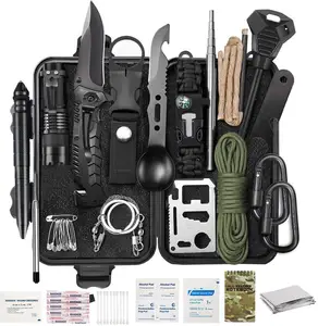 Kit de survie, outils de survie d'urgence EDC 69 en 1 équipement d'aide aux tremblements de terre SOS pêche chasse, camping randonnée