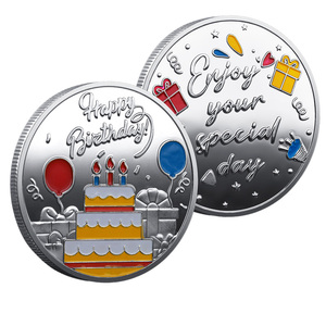 Moneda Conmemorativa de Cumpleaños de Alta Calidad, Diseño de Doble Color, Artesanía en Metal, Regalo de Cumpleaños, Adorno Personalizado para Escritorio - Product Image 4